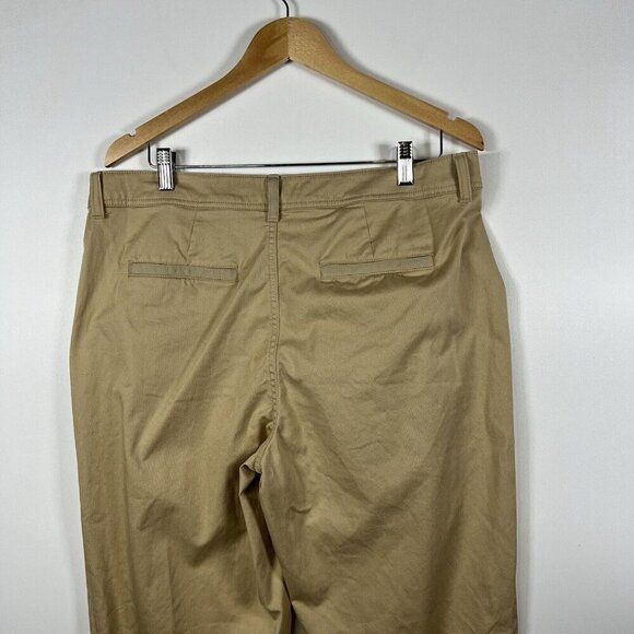 L.L Bean Lakewashed Chino Favorite Fit Pants women's size 14 Tan Workwear Office - Picture 7 of 10